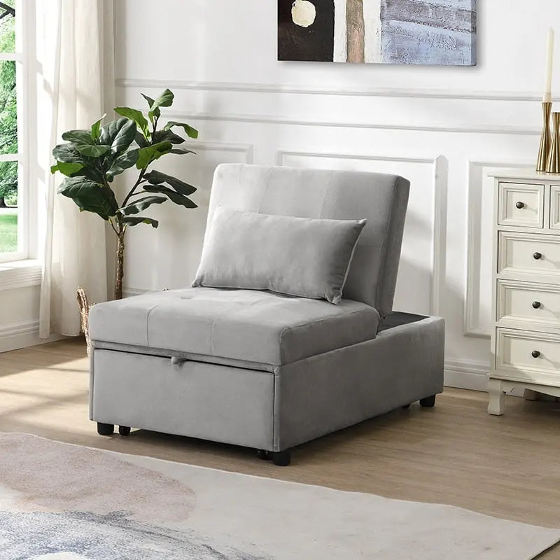 Canapé-lit pliant ottoman - Gris