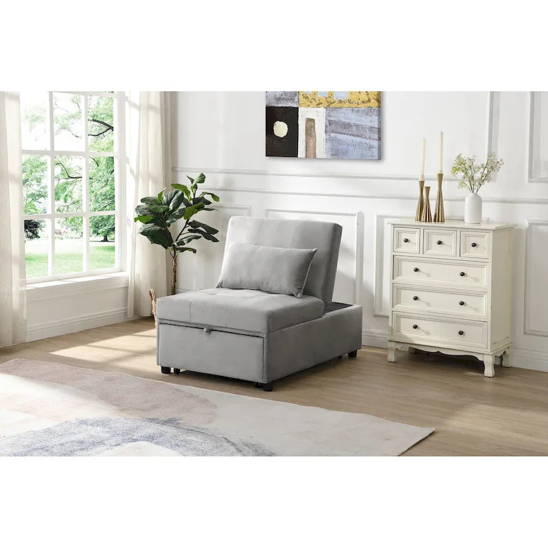 Canapé-lit pliant ottoman - Gris