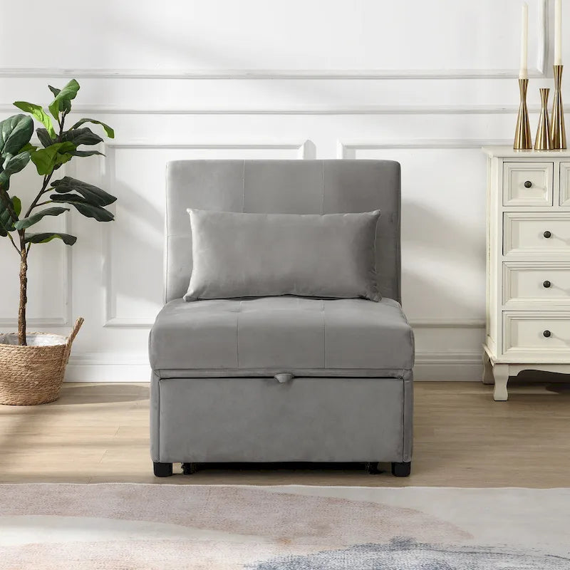 Canapé-lit pliant ottoman - Gris