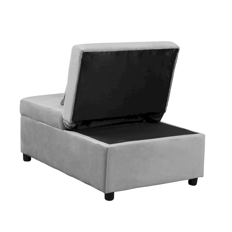Canapé-lit pliant ottoman - Gris