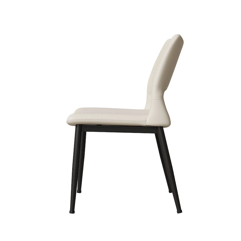 Lot de 2 chaises de salle à manger modernes minimalistes en cuir PU