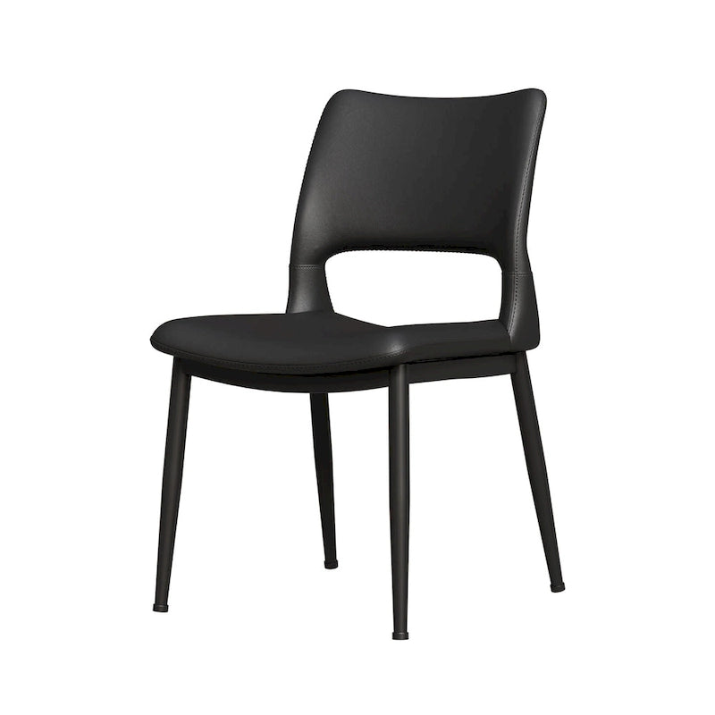Lot de 2 chaises de salle à manger modernes minimalistes en cuir PU