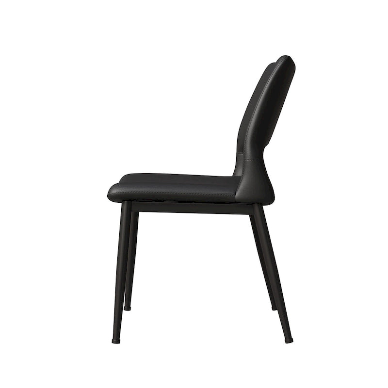 Lot de 2 chaises de salle à manger modernes minimalistes en cuir PU