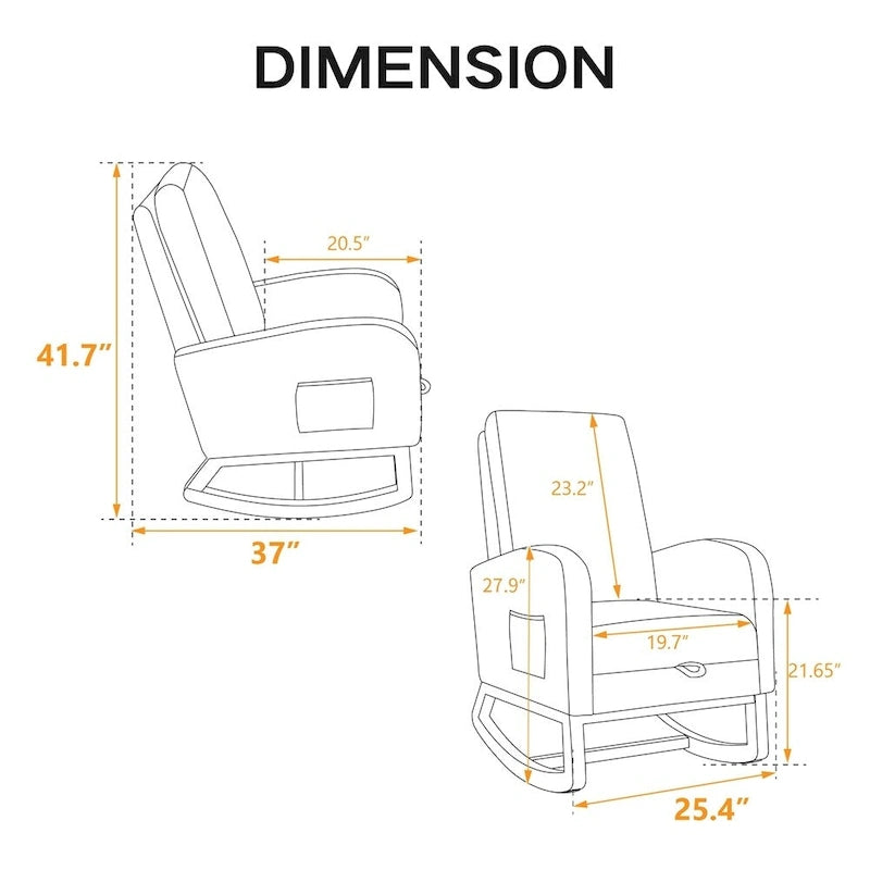 Fauteuil à bascule de 25,4 W pour chambre de bébé