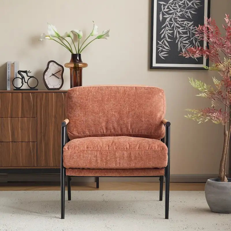 27.56 Fauteuil d'appoint moderne avec coussins moelleux