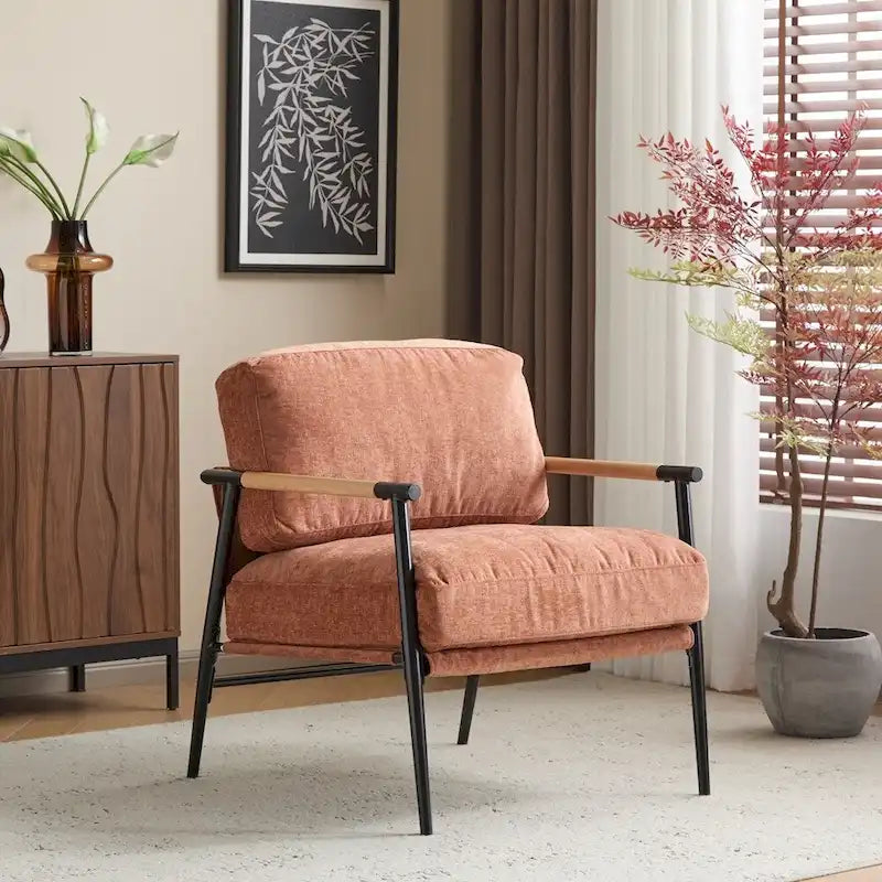 27.56 Fauteuil d'appoint moderne avec coussins moelleux