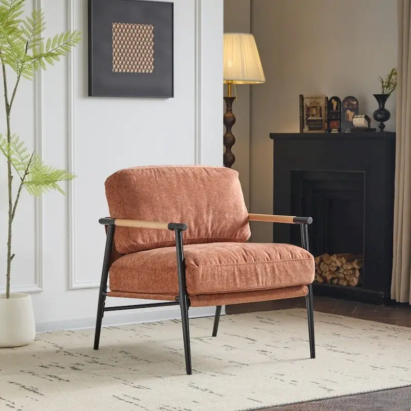 27.56 Fauteuil d'appoint moderne avec coussins moelleux