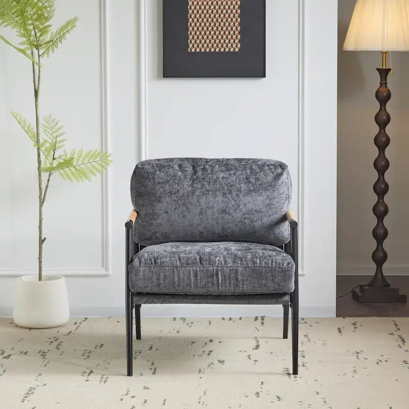 27.56 Fauteuil d'appoint moderne avec coussins moelleux