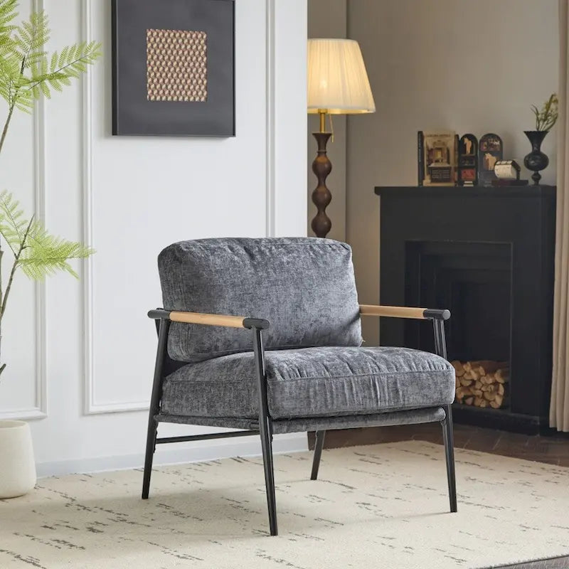 27.56 Fauteuil d'appoint moderne avec coussins moelleux