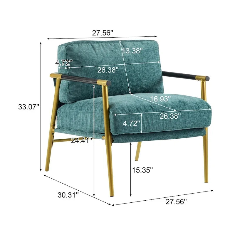 27.56 Fauteuil d'appoint moderne avec coussins moelleux