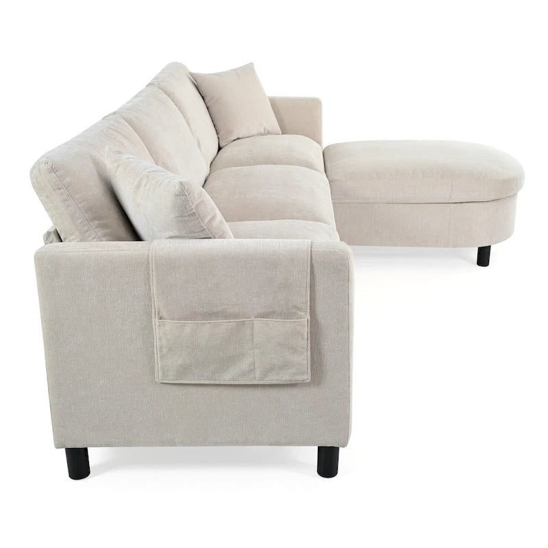 Quatre canapés d'angle avec poufs amovibles