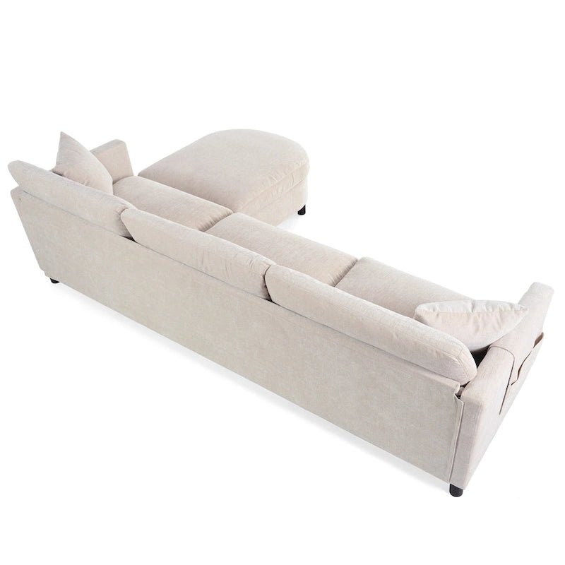 Quatre canapés d'angle avec poufs amovibles