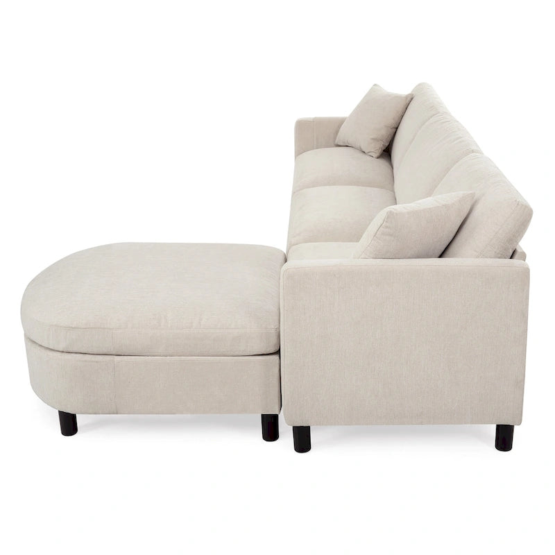 Quatre canapés d'angle avec poufs amovibles