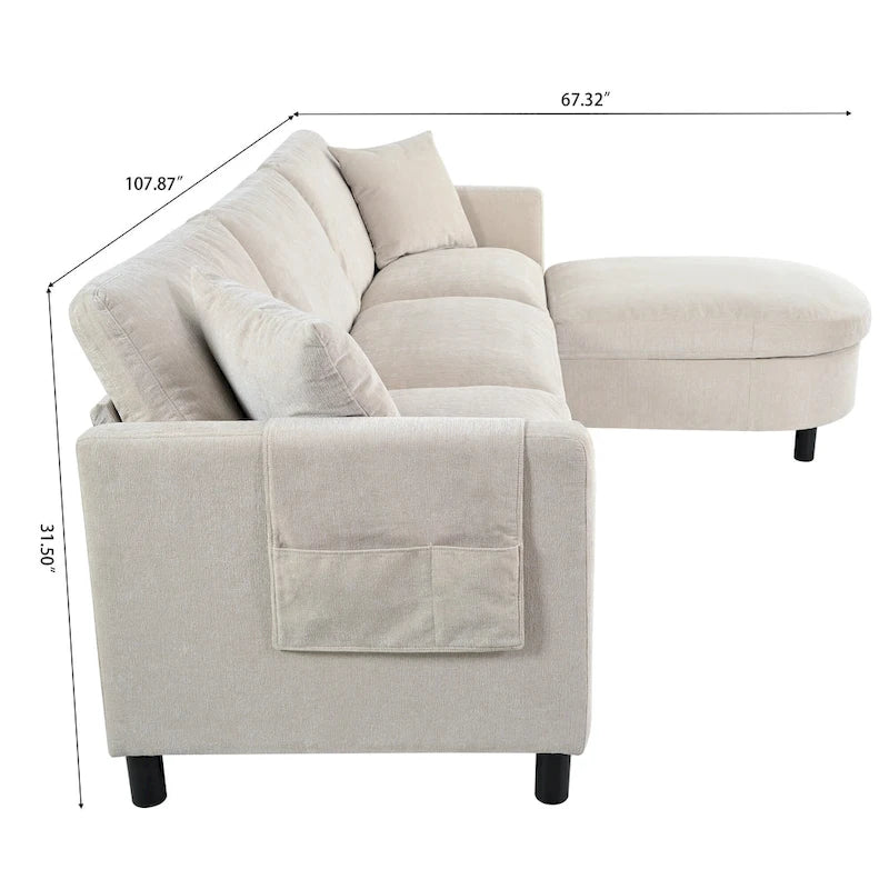 Quatre canapés d'angle avec poufs amovibles