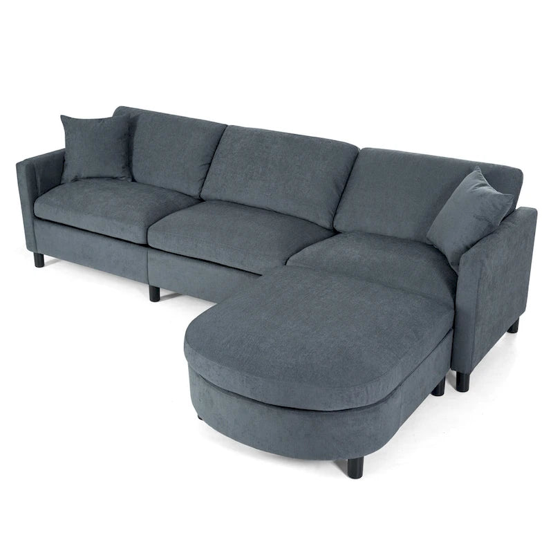 Quatre canapés d'angle avec poufs amovibles