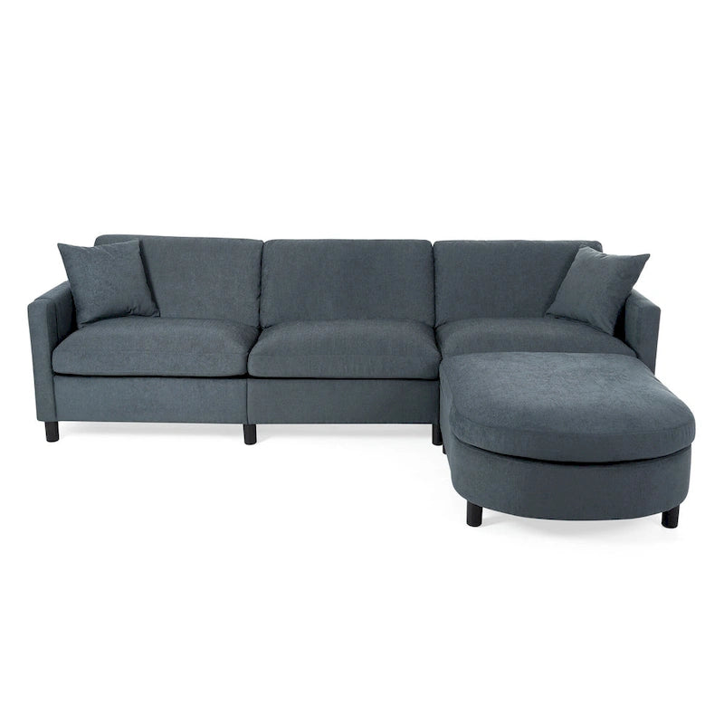 Quatre canapés d'angle avec poufs amovibles