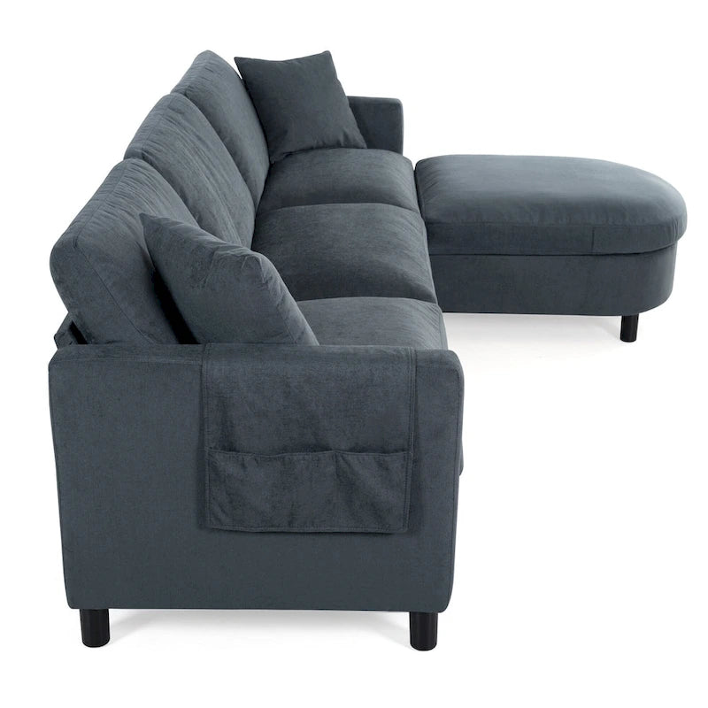 Quatre canapés d'angle avec poufs amovibles