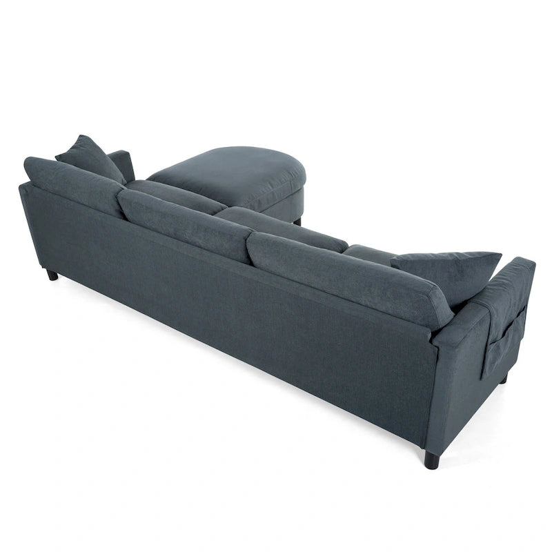 Quatre canapés d'angle avec poufs amovibles