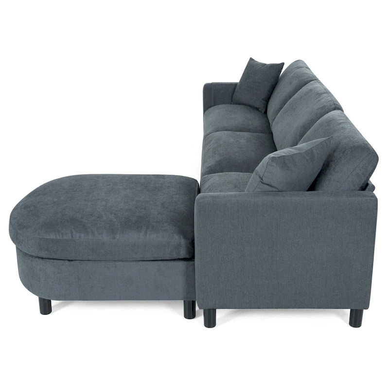 Quatre canapés d'angle avec poufs amovibles