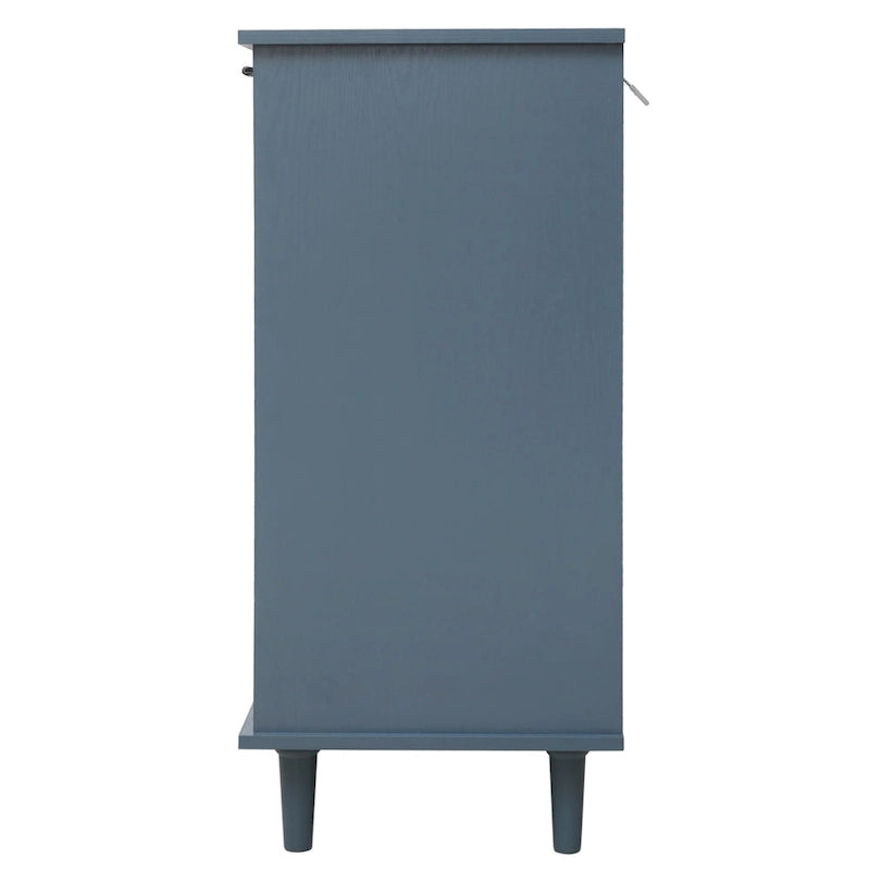 Commode horizontale de style rétro 47.24 avec 3 tiroirs et 3 portes, panneau sculpté pour chambre à coucher, salon