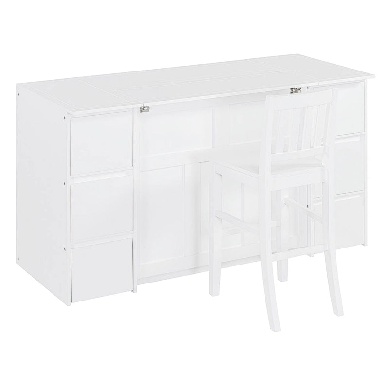 Lit escamotable avec tiroirs, armoires et ports USB
