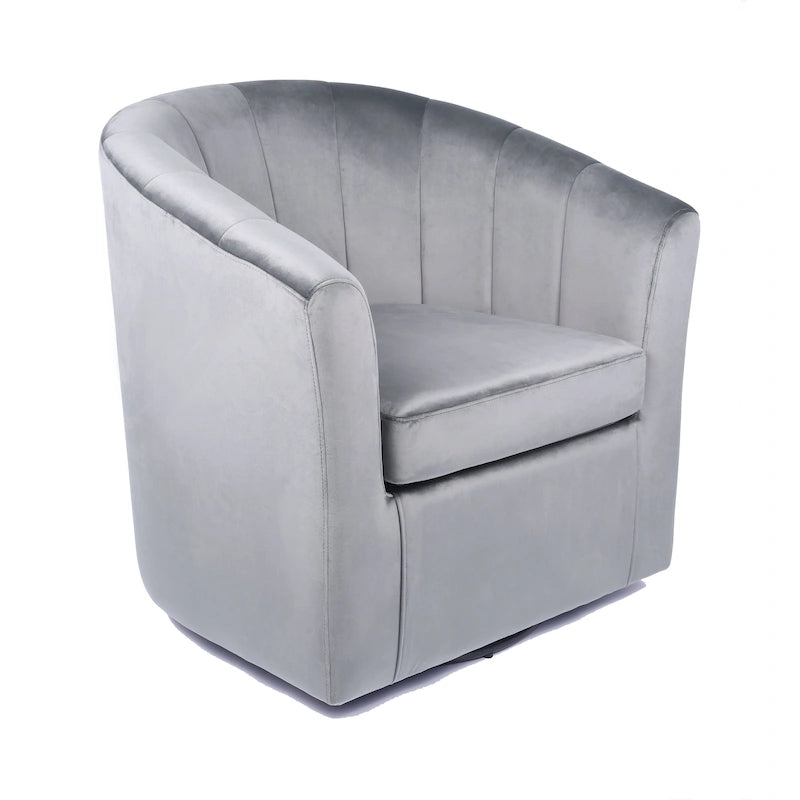 Fauteuil club pivotant d'appoint en velours