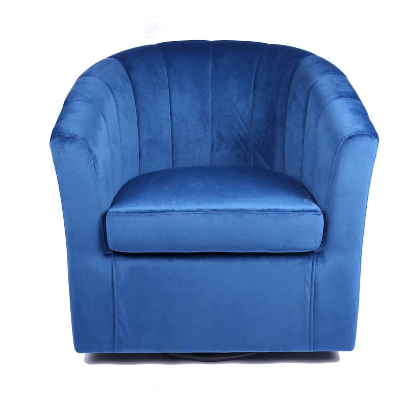 Fauteuil club pivotant d'appoint en velours