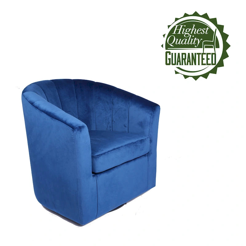 Fauteuil club pivotant d'appoint en velours