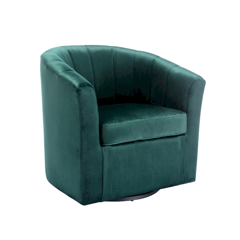 Fauteuil club pivotant d'appoint en velours
