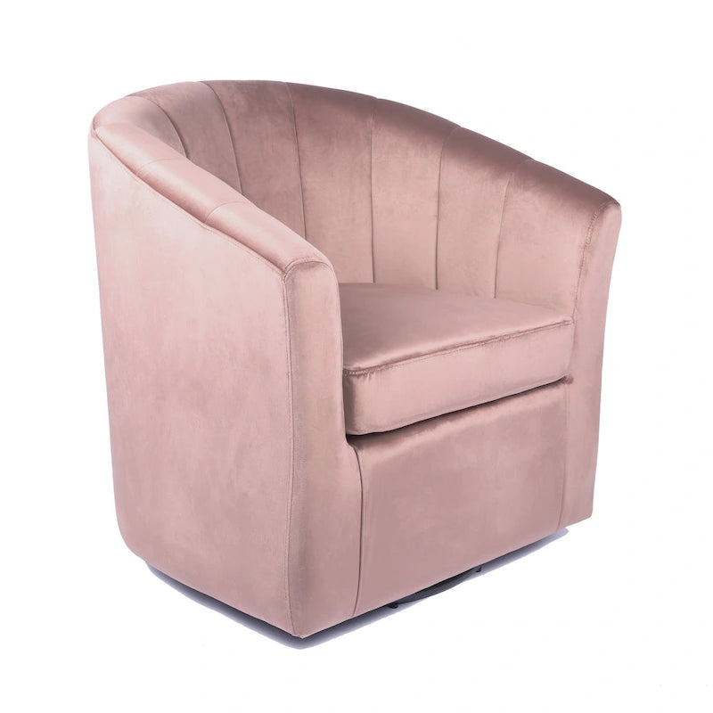 Fauteuil club pivotant d'appoint en velours