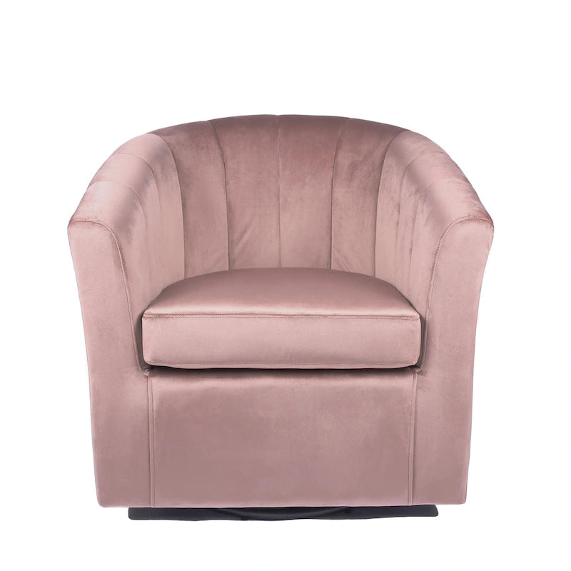 Fauteuil club pivotant d'appoint en velours