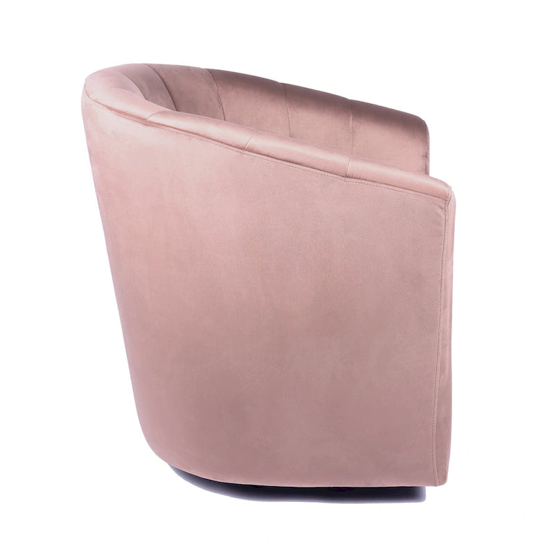 Fauteuil club pivotant d'appoint en velours