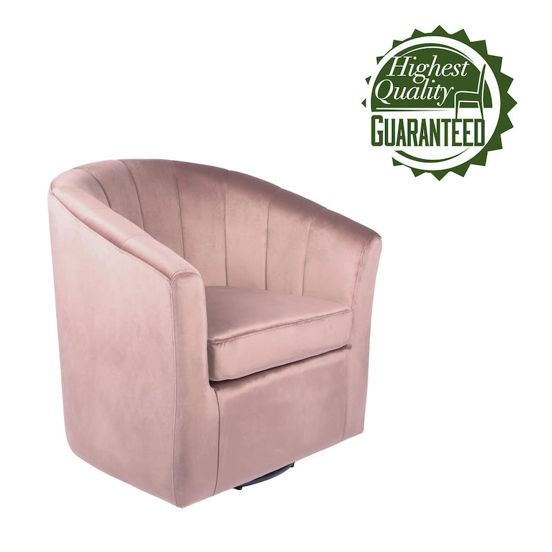 Fauteuil club pivotant d'appoint en velours