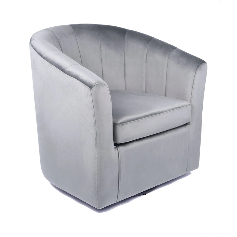 Fauteuil club pivotant d'appoint en velours