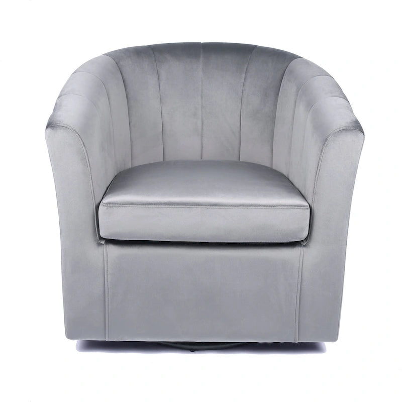 Fauteuil club pivotant d'appoint en velours