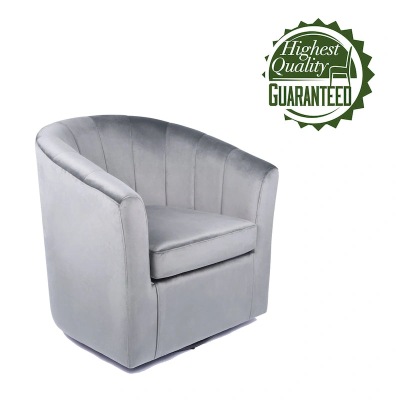 Fauteuil club pivotant d'appoint en velours