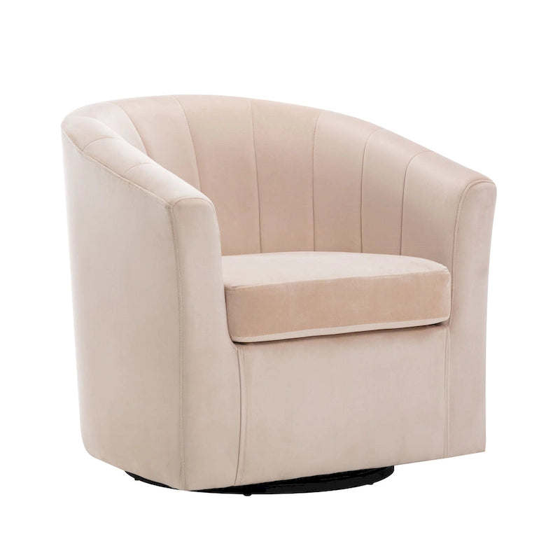 Fauteuil club pivotant d'appoint en velours