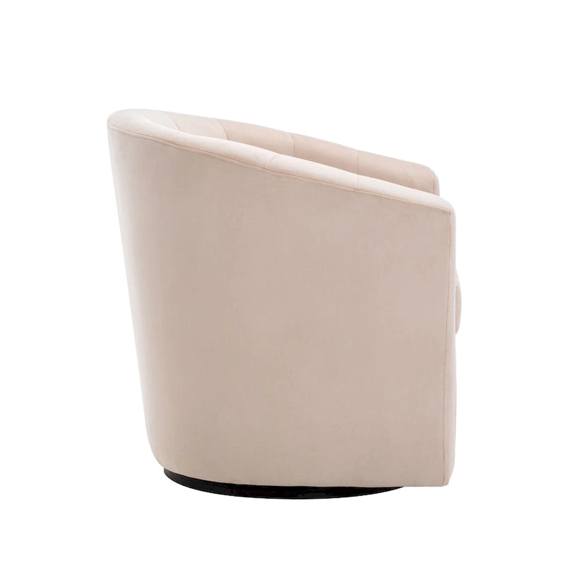 Fauteuil club pivotant d'appoint en velours