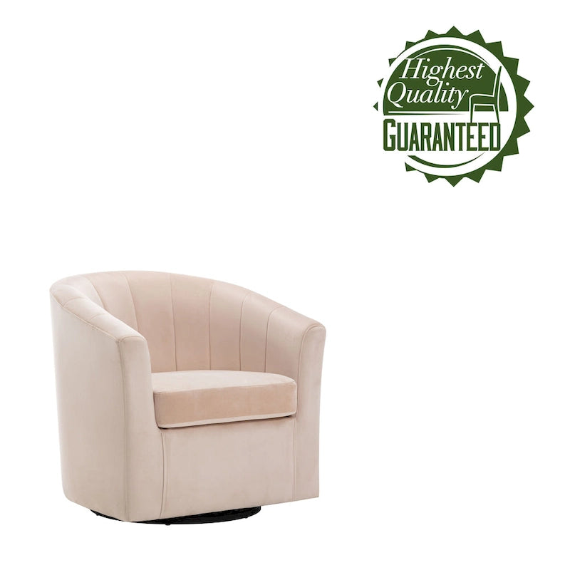 Fauteuil club pivotant d'appoint en velours