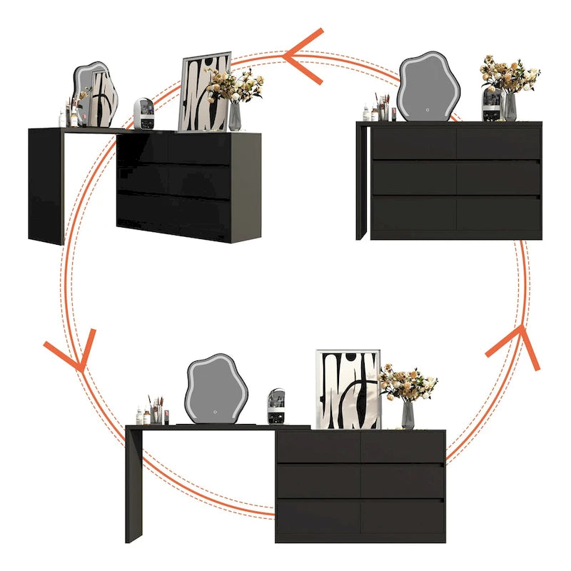 Coiffeuse et meuble de rangement pour maquillage