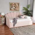 Timila Modern Velvet Upholstered Daybed-Light Pink