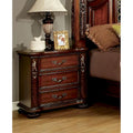 Ulis Traditional Cherry Solid Wood 3-Drawer Nightstand by Furniture of America