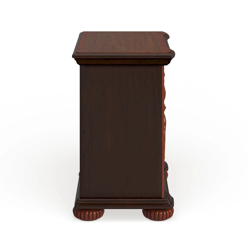 Table de chevet 3 tiroirs en bois massif de cerisier traditionnel par
