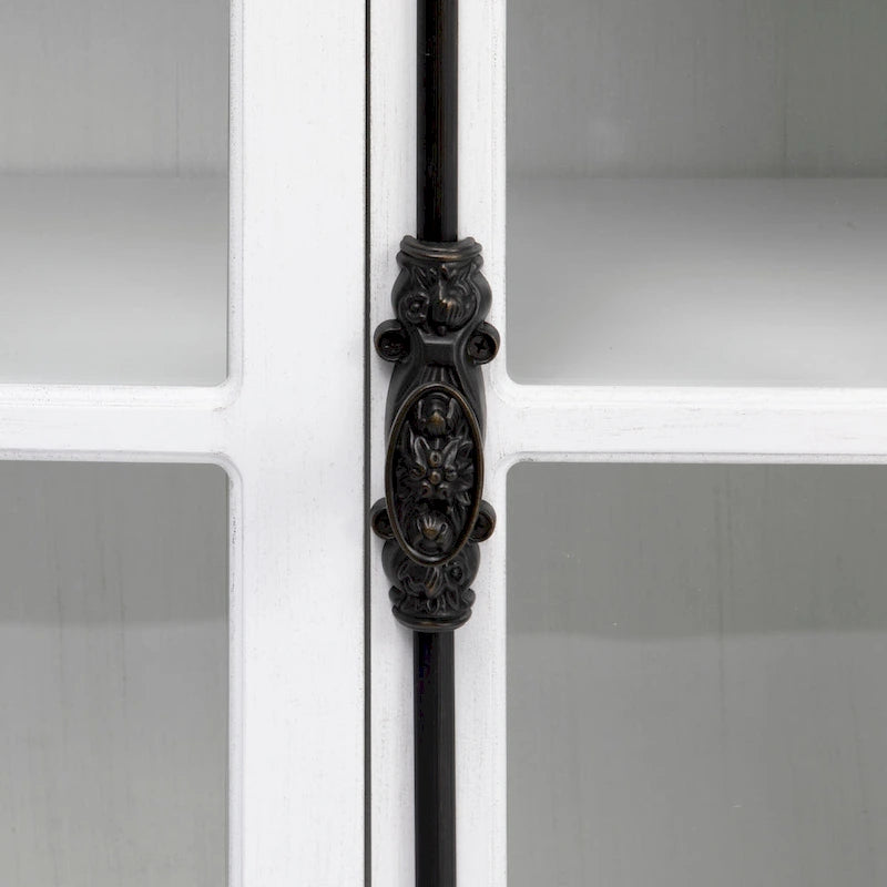 Meuble TV à quatre portes en chêne blanc - 72 x 17 x 36