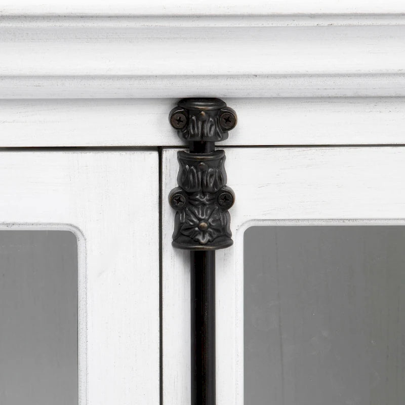 Meuble TV à quatre portes en chêne blanc - 72 x 17 x 36