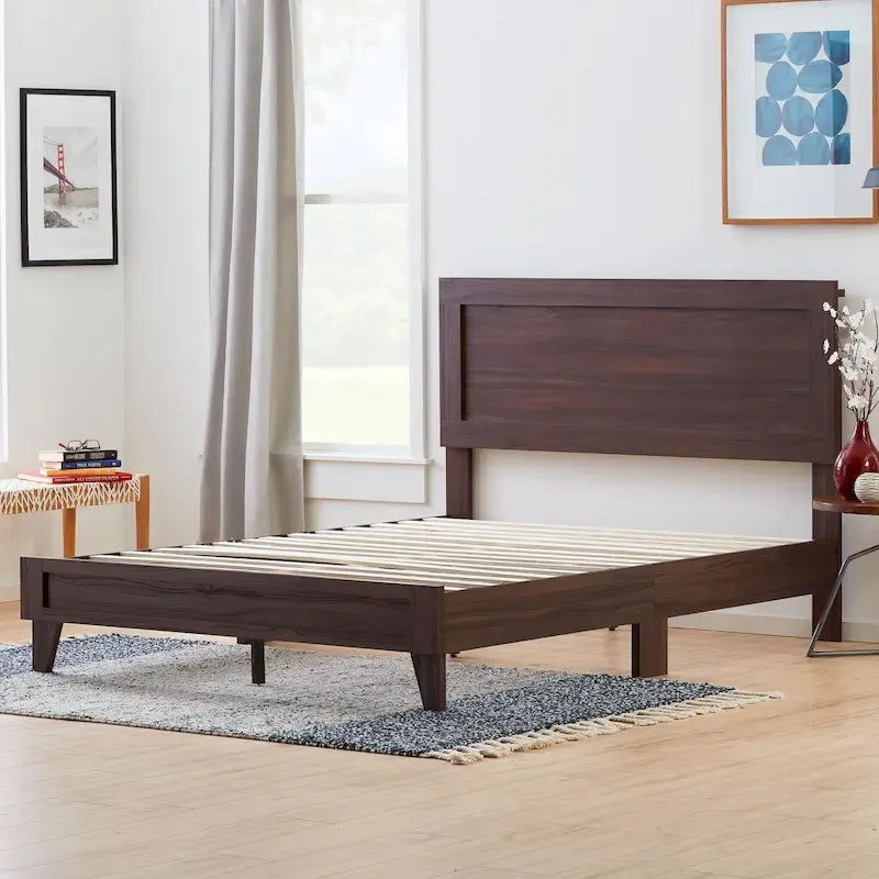 Lit plateforme classique en bois