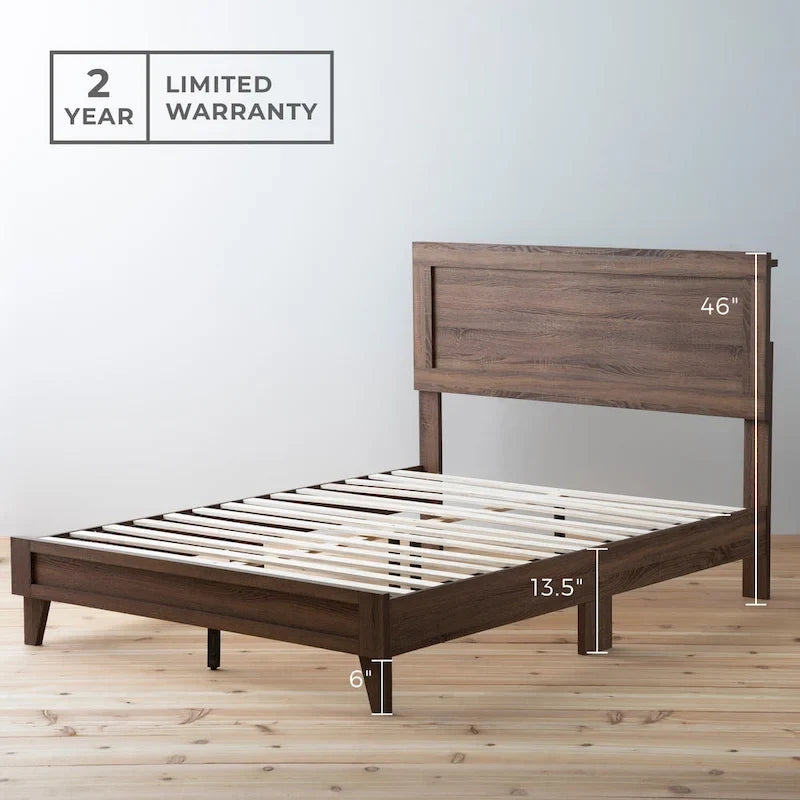 Lit plateforme classique en bois