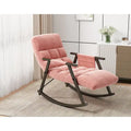Fauteuil à bascule pliant décontracté, Fauteuil à bascule de salon réglable avec dossier haut et repose-pieds, Poches latérales, Idéal pour le salon et la chambre à coucher
