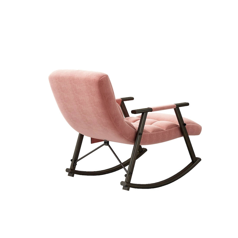 Fauteuil à bascule pliant décontracté, Fauteuil à bascule de salon réglable avec dossier haut et repose-pieds, Poches latérales, Idéal pour le salon et la chambre à coucher