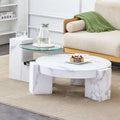 Table basse en MDF texture marbre avec table d'appoint. S'harmonise avec de multiples scènes. Convient pour le salon et la chambre à coucher.